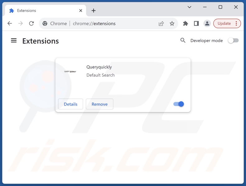 Removing queryquickly.com related Google Chrome extensions