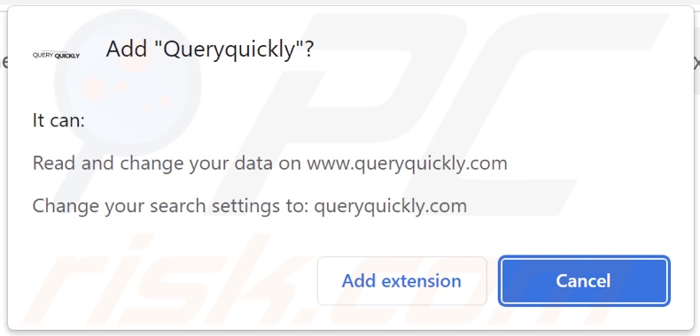 Queryquickly browser hijacker asking for permissions