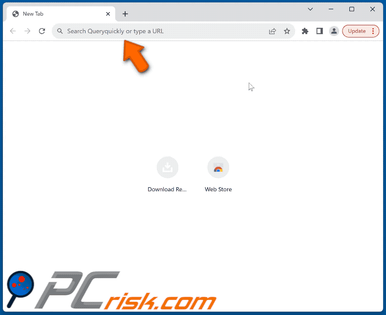 Queryquickly browser hijacker redirecting to Bing (GIF)