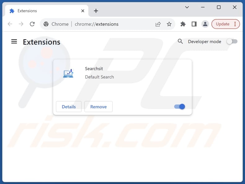 Removing searchsit.com related Google Chrome extensions