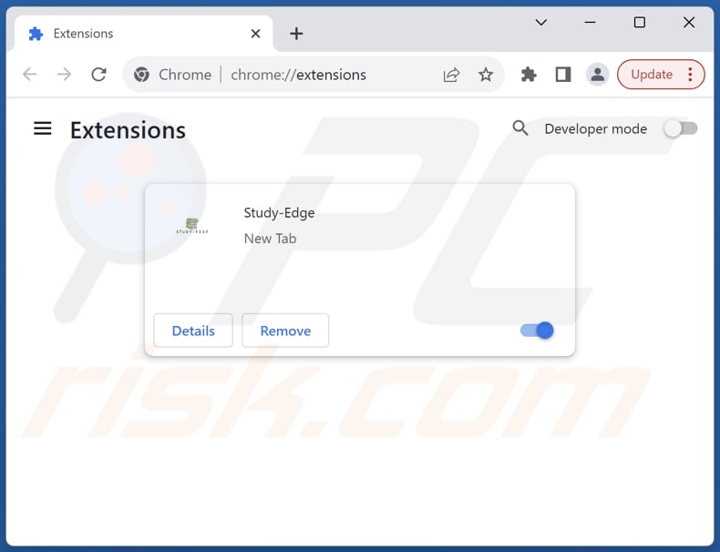 Removing study-edge.com related Google Chrome extensions