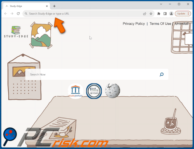 Study-Edge browser hijacker study-edge.com redirects to bing.com