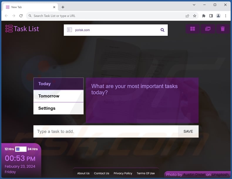 Task List browser hijacker