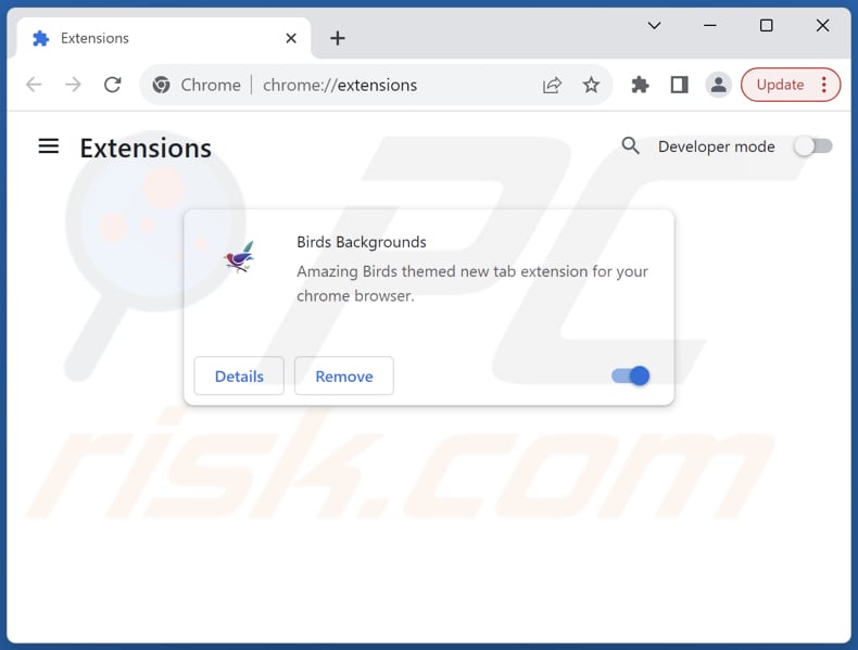 Removing birdstab.xyz related Google Chrome extensions