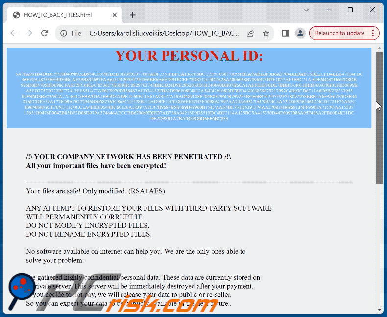 Genesis (MedusaLocker) ransomware ransom note (HOW_TO_BACK_FILES.html) GIF