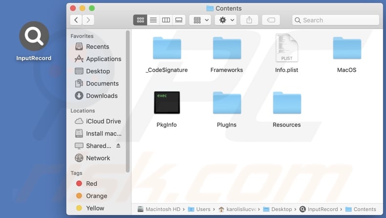 InputRecord adware install folder