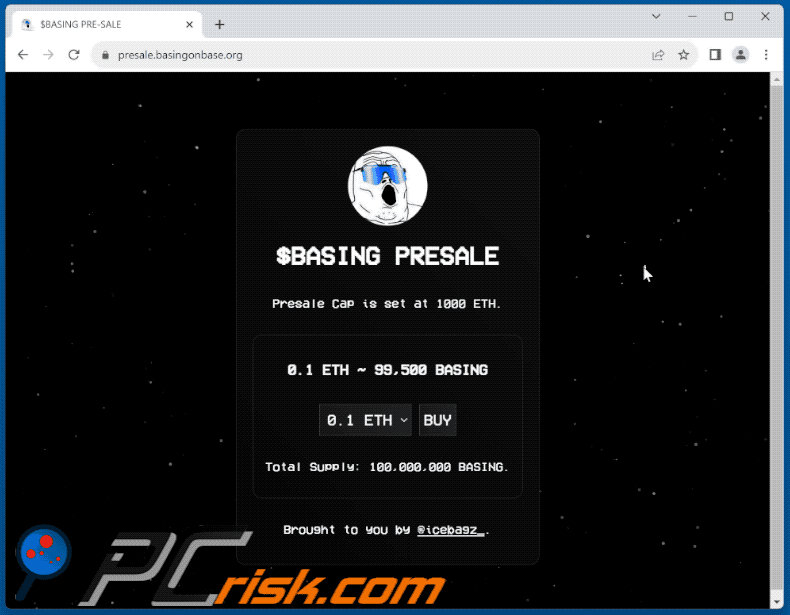 Appearance of $BASING PRESALE scam