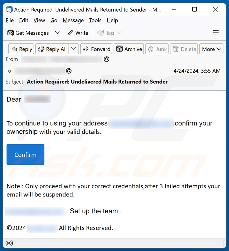 Confirm Ownership email scam (2024-04-25)