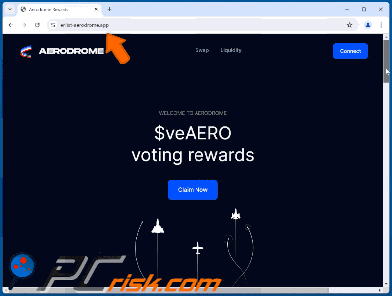 Appearance of Aerodrome $veAERO Voting Rewards scam