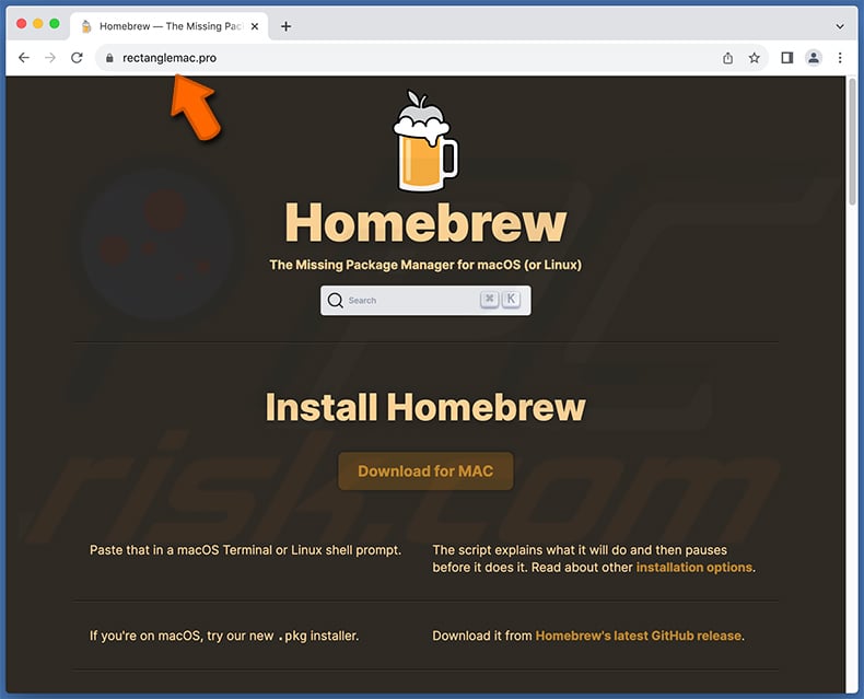 Fake Homebrew download website spreading Atomic Stealer