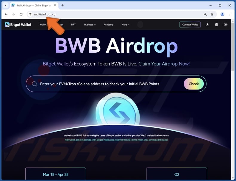 Bitget Wallet (BWB) Airdrop scam