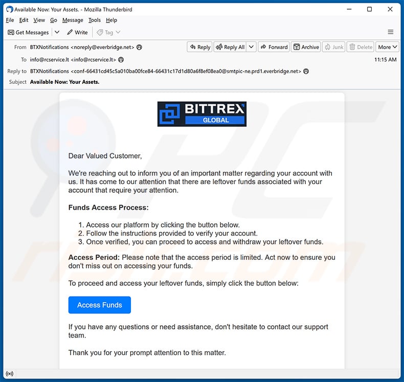 Bittrex email scam (2024-05-14) - sample 2