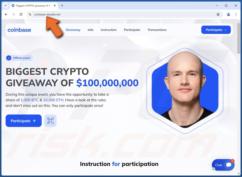 Coinbase Crypto Giveaway scam