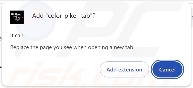 color-picker-tab browser hijacker asking for permissions