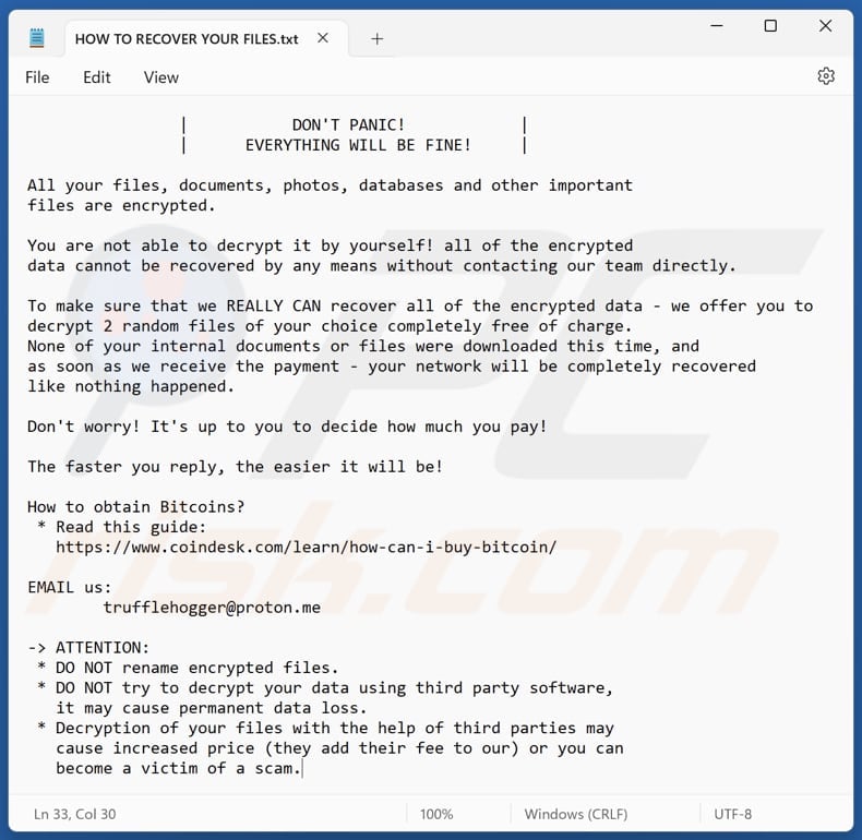 EDHST ransomware text file (HOW TO RECOVER YOUR FILES.txt)