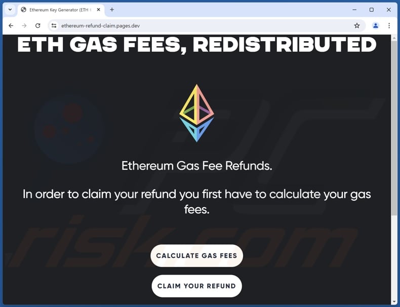 Ethereum Gas Fee Refunds scam