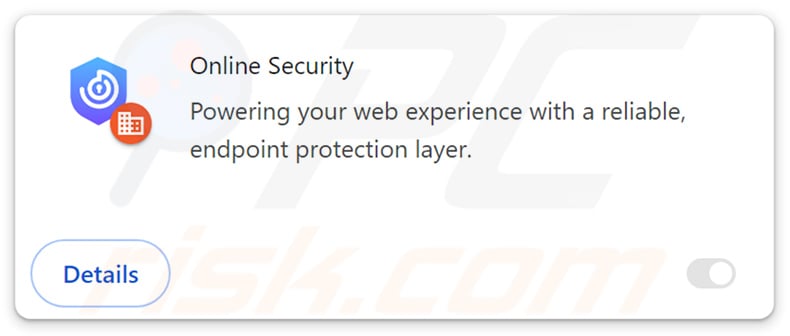Fake Online Security Chrome browser extension