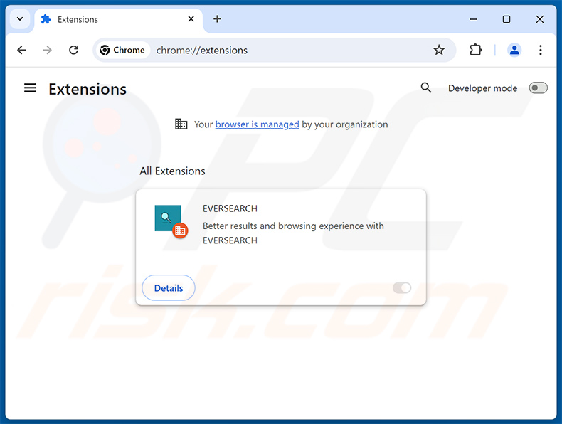 EVERSEARCH browser hijacker promoting finditfasts.com