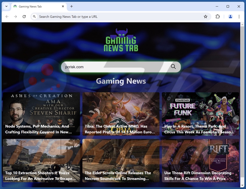 gaming-news-tab.com browser hijacker