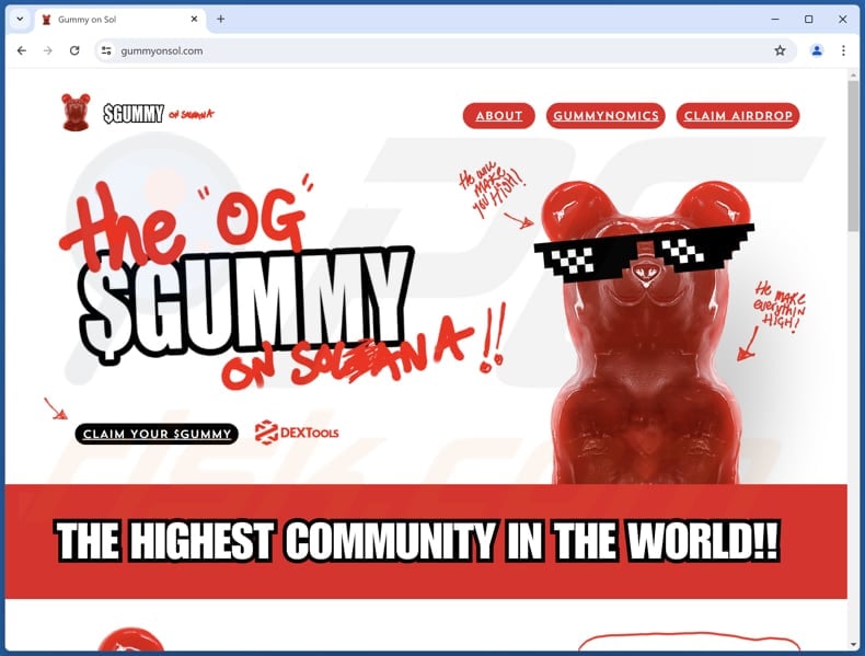 GUMMY airdrop scam real website (gummyonsol.com)