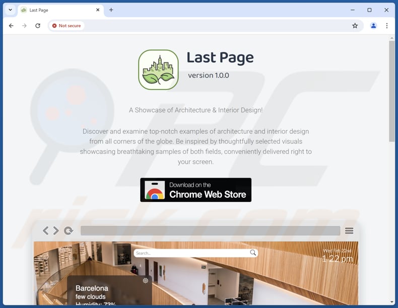 Website used to promote Last-Page Architecture Browser Backgrounds browser hijacker