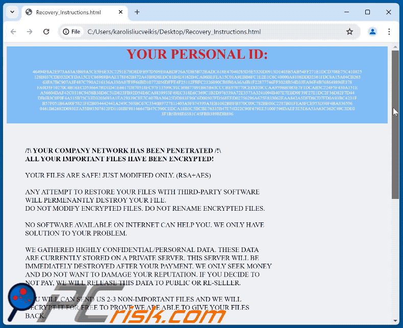 Nett ransomware ransom note (Recovery_Instructions.html) GIF