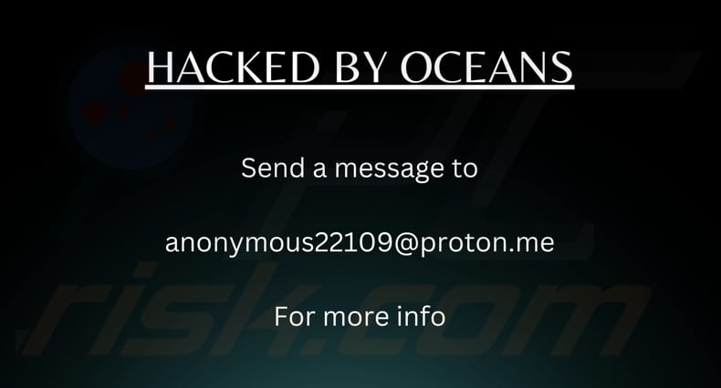 OCEANS ransomware wallpaper