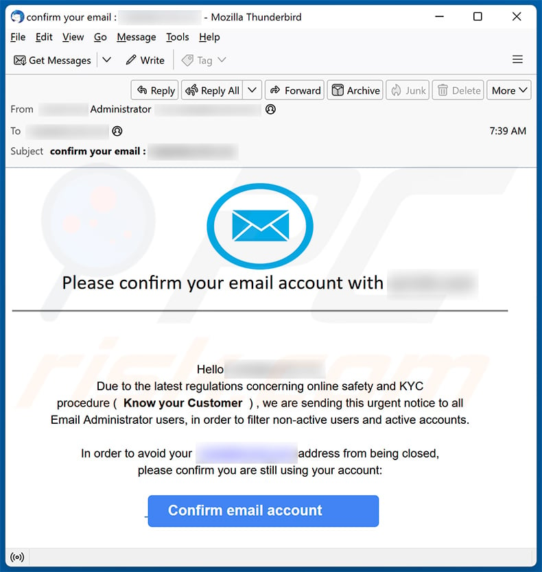 Please Confirm Your Account email scam (2024-05-08)