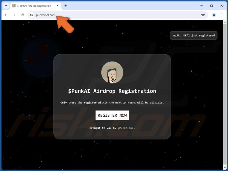 $PunkAI Airdrop Registration scam