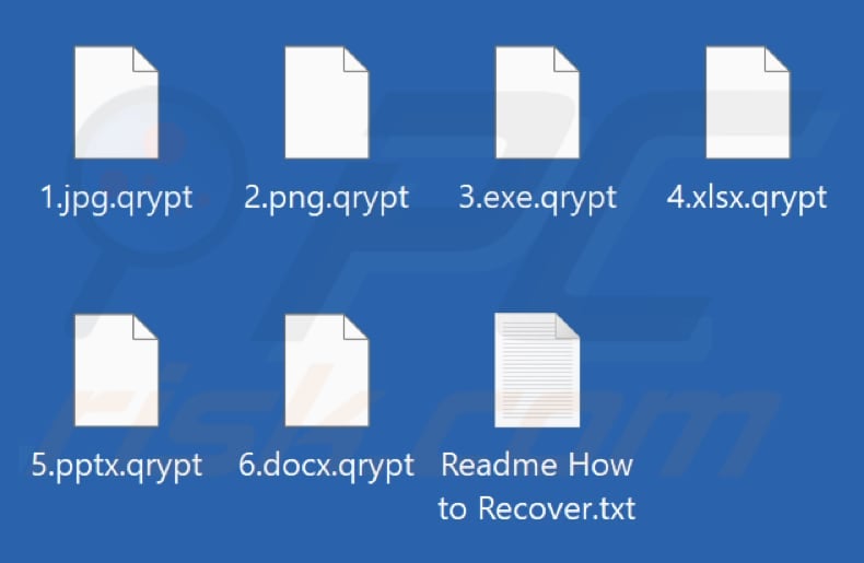Files encrypted by QRYPT ransomware (.qrypt extension)