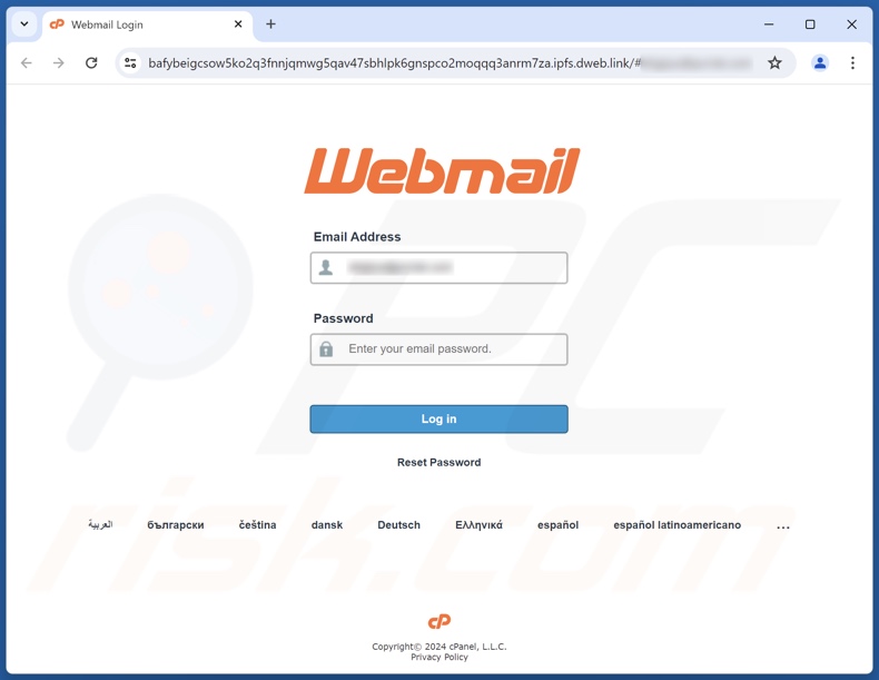 Roundcube Found Several Undelivered Messages scam email promoted phishing site
