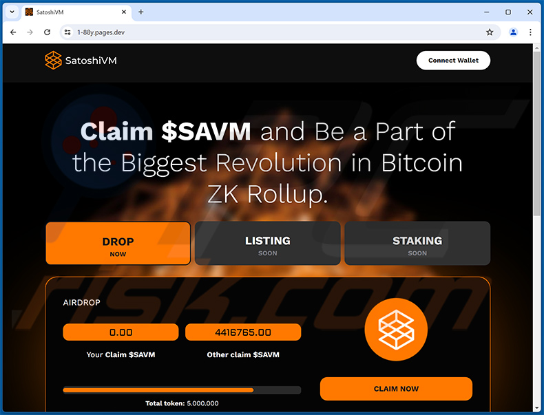 SatoshiVM Airdrop scam website (2024-05-31)