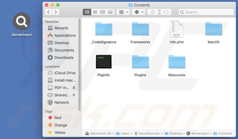 ServerInput adware install folder