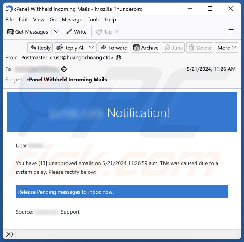 Unapproved Emails email spam campaign
