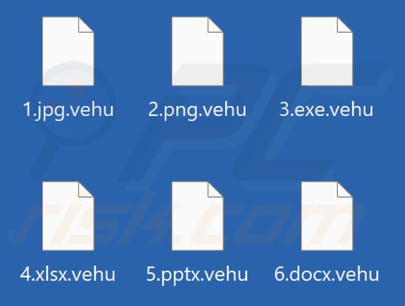 Files encrypted by Vehu ransomware (.vehu extension)