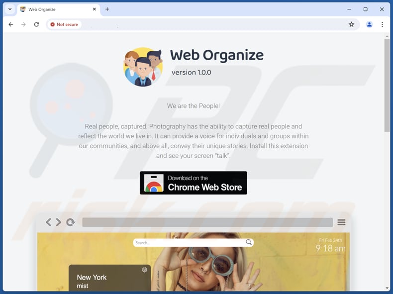 Website used to promote Web-Organize People Backgrounds browser hijacker