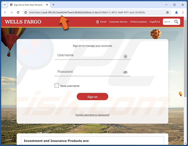 Wells Fargo - Card Activity Verification email scam phishing page