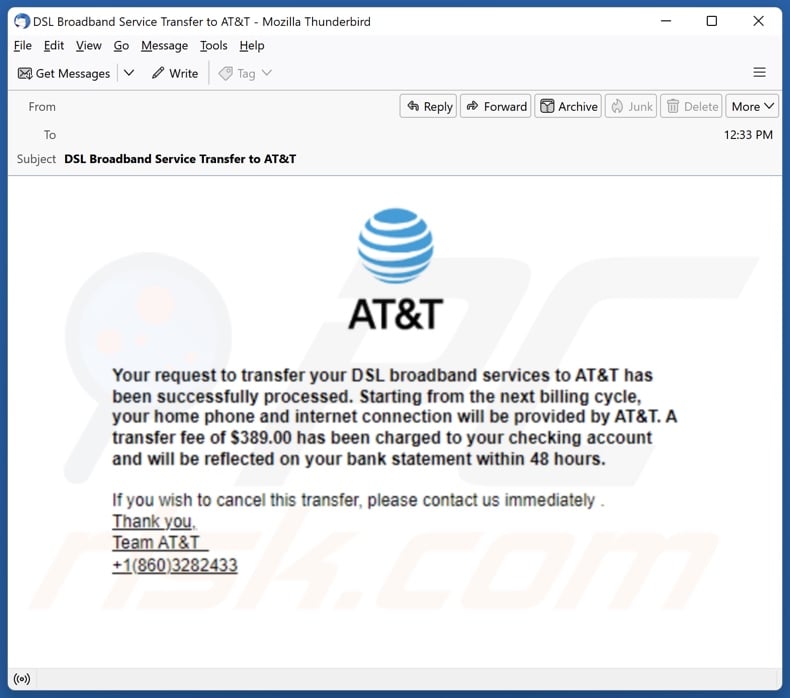 AT&T email spam campaign