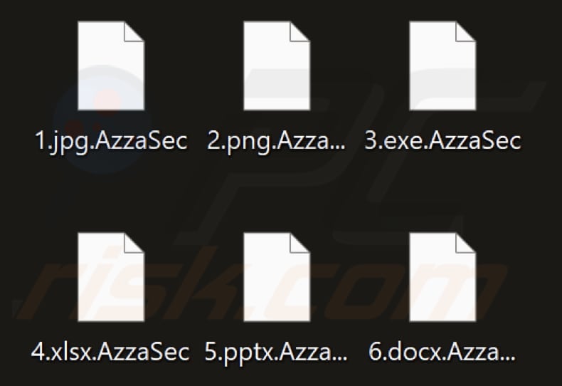 Files encrypted by AzzaSec ransomware (.AzzaSec extension)