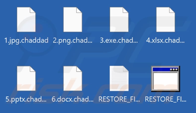 Files encrypted by Chaddad ransomware (.chaddad extension)