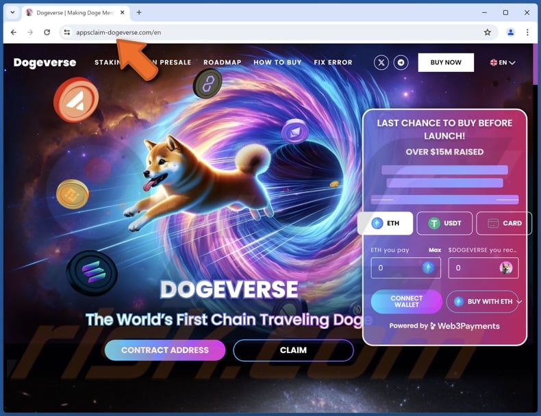 DOGEVERSE Pre-launch scam website