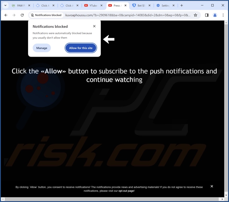 kuvoaphoussu[.]com pop-up redirects