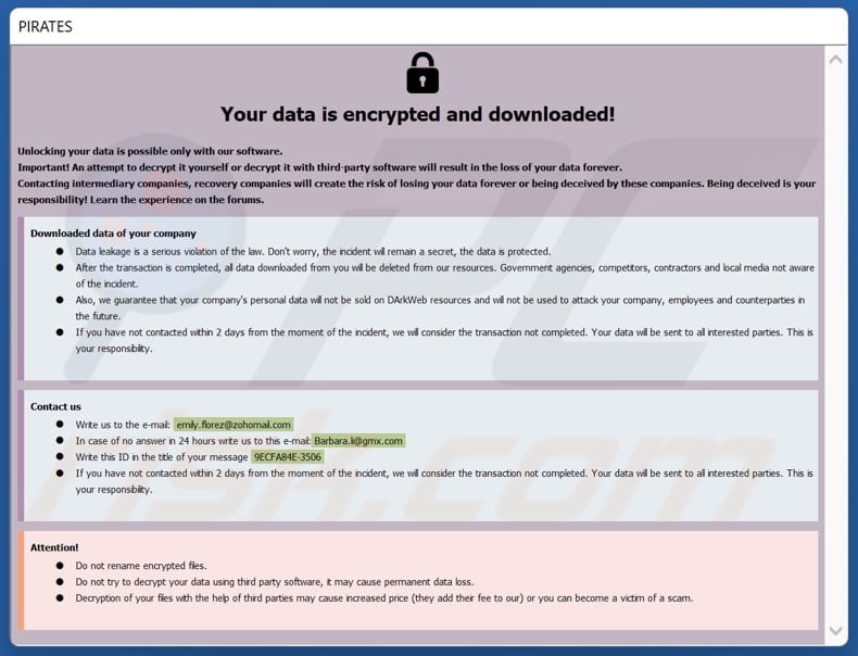Lexus ransomware ransom note HTA file (info.hta)