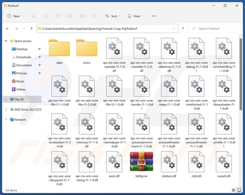 PubSurf unwanted application install folder
