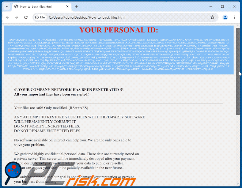 Run ransomware HTML file (How_to_back_files.html)