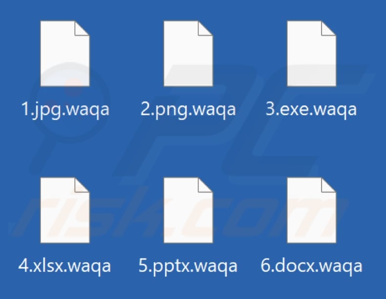 Files encrypted by Waqa ransomware (.waqa extension)