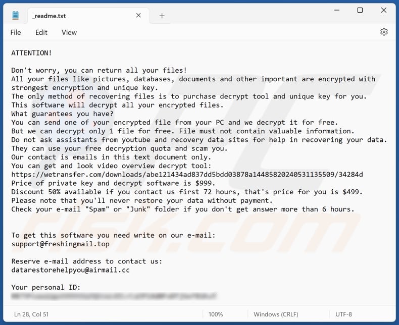 Waqa ransomware text file (_readme.txt)