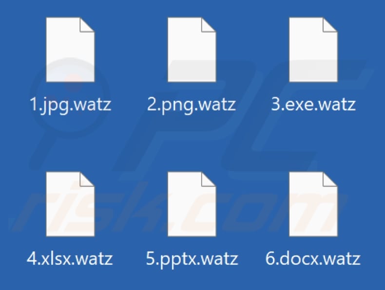 Files encrypted by Watz ransomware (.watz extension)