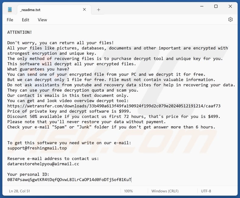 Watz ransomware text file (_readme.txt)