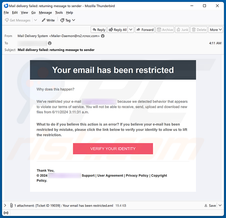 Your Email Has Been Restricted scam (2024-06-11)